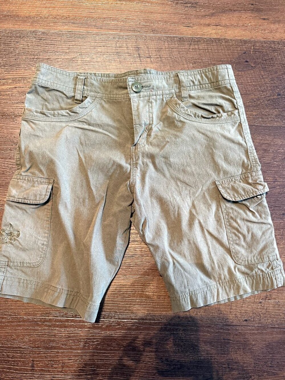 Scouts BSA Girls Uniform Shorts Size 14 Khaki Cargo Stretch Runs Small
